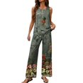 thumbnail image 1 of Nmmued Pants Sets Women 2 Piece Outfits, Summer Sets for Women, Loose Fitting Tank Tops for Women, Wide Leg Pants Woman, Travel Outfits for Women, Green XL, 1 of 5