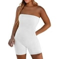 thumbnail image 1 of Nmmued Short Jumpsuits for Women, Strapless Jumpsuits for Women, Tube Top Jumpsuit for Women, Jumpsuits for Women Tummy Control, Fitted Jumpsuits for Women, White L, 1 of 9