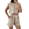 thumbnail image 1 of Nmmued Two Piece Short Set for Women, Workout Sets for Women, Tank and Shorts Set Women, Athleisure Sets Women, Summer Sets for Women, Beige L, 1 of 4