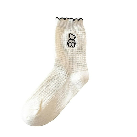 Nmnitkp 1 Pairs Socks for Women Cotton Solid Color Socks - Crew Socks for Women Antibacterial Womens Socks Deodorant and Sweat-Wicking Fabric Socks Casual Cotton Socks Soft Breathable Dress Sock