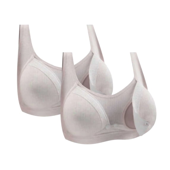Nmnitkp 2PC Nursing Bras,Antibacterial Fabric,Nursing Bras for Breastfeeding Seamless V Neck Maternity Bra Comfort Pregnancy Sleep Bralette Purple,L