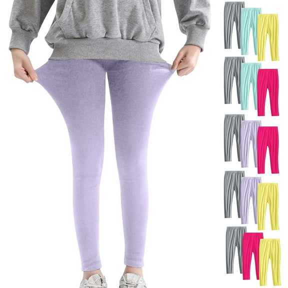 Nmnitkp 3 Pack Girls Leggings Tights Soft Comfortable Pants for Kids Stretchy Ankle Length Athletic Yoga Gray,2 Years