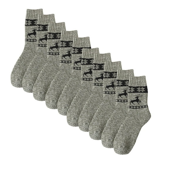 Nmnitkp 5 or 1 Pairs Mens Socks Cotton Antibacterial Socks Deodorant Hiking Socks for Men Thermal Warm Winter Thick Cushion Moisture Wicking Crew Boot Socks