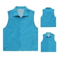thumbnail image 1 of Nmnitkp Adult Volunteer Activity Vest Supermarket Uniform Vests Clerk Workwear Chalecos Workwear Waistcoat Solid Color Zipper Pocket Blue,4XL, 1 of 4