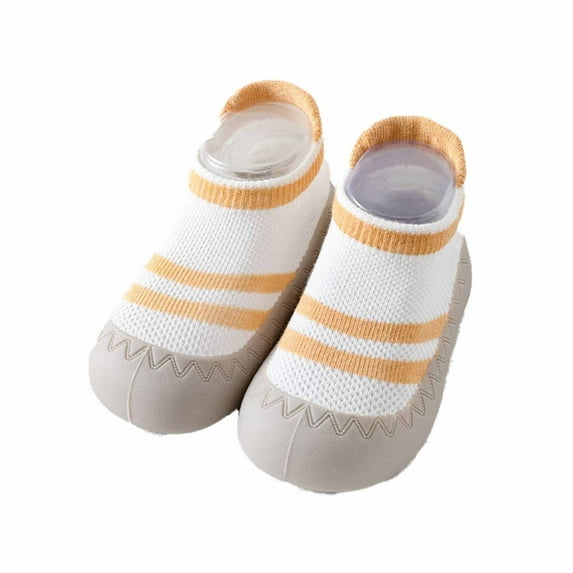 Nmnitkp Baby First-Walking Shoes 1-4 Years Kid Shoes Trainers Toddler Infant Boys Girls Soft Sole Non Slip Cotton Canvas Mesh Breathable Lightweight TPR Material Slip-on Sneakers Outdoor