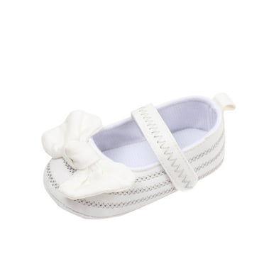 Nmnitkp Baby Shoes Anti-Slip Design Baby Girls Dress Shoes Newborn Bowkont Mary Jane Flats Non-Slip Lightweight Soft Sole Toddler First Walkers Princess Wedding Shoes