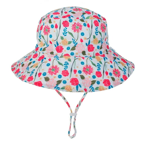 Nmnitkp Baby Sun Hat Waterproof Baby Sun Hat, Baby Girl Sun Hat Summer Beach Hats with UPF 50+ Toddler Infant with Wide Brim Strap Outdoor Bucket Hat
