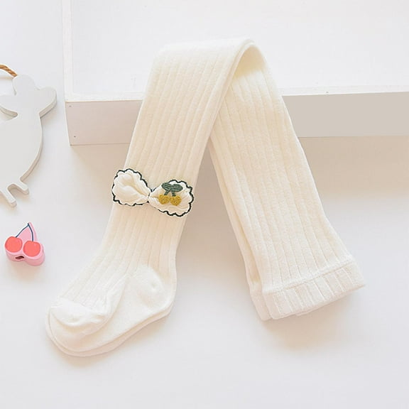 Nmnitkp Baby Toddler Girl's Tights Cable Knit Mesh Leggings Little Girl Seamless Stockings Bows Cotton Pantyhose White,8 Years