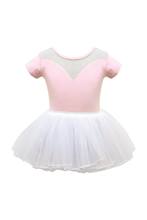 Ballet Leotards for Girls Ballerina Tutu Dresses with Shiny Skirt Sequin Ruffle Sleeve Ballet Dance Dress