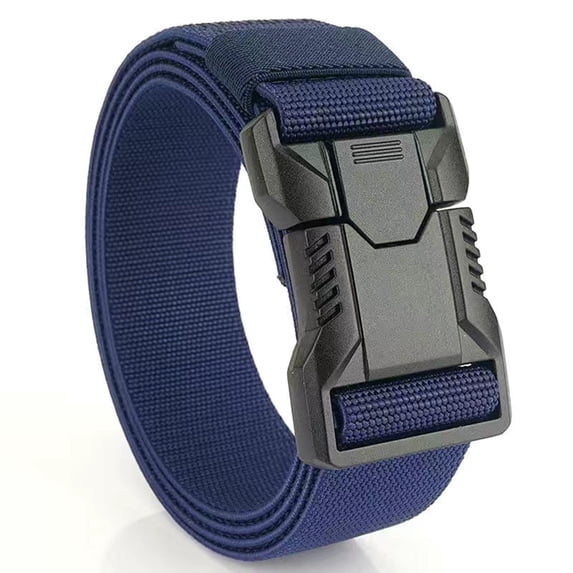 Nmnitkp Belt Men Quick Release Buckle Utility Work Belt, Elastic Nylon Canvas Casual Jean Belt, Father's Day Gift for Dad, Daily Working Camping & Hiking Outdoor Accessory Navy,130cm