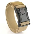 thumbnail image 1 of Nmnitkp Belt Men Quick Release Buckle Utility Work Belt, Elastic Nylon Canvas Casual Jean Belt, Father's Day Gift for Dad, Daily Working Camping & Hiking Outdoor Accessory Khaki,130cm, 1 of 7