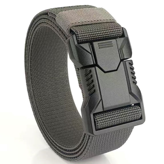 Nmnitkp Belt Men Quick Release Buckle Utility Work Belt, Elastic Nylon Canvas Casual Jean Belt, Father's Day Gift for Dad, Daily Working Camping & Hiking Outdoor Accessory Dark Gray,130cm