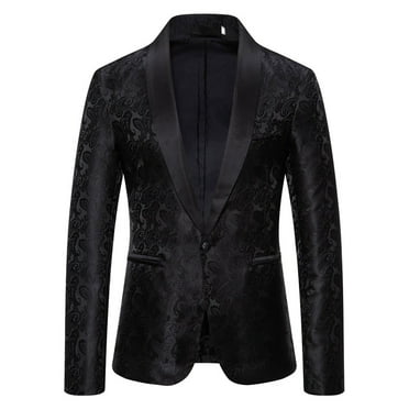 Nmnitkp Blazer Classic Style Mens Suit Tuxedo Jacket Fine Workmanship Men's Sport Coats & Blazers One Button Slim Fit Dinner Cotton Jackets for Party Prom Wedding Tuxedo for Men