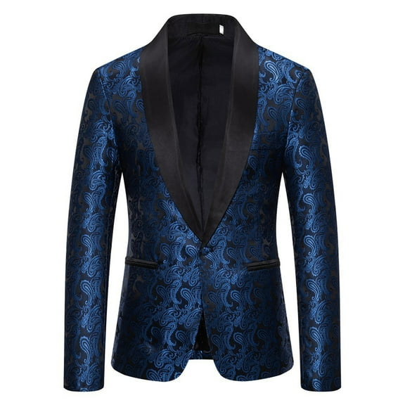 Nmnitkp Blazer Classic Style Mens Suit Tuxedo Jacket Fine Workmanship Men's Sport Coats & Blazers One Button Slim Fit Dinner Cotton Jackets for Party Prom Wedding Tuxedo for Men
