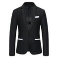 thumbnail image 1 of Nmnitkp Blazer High Quality Wrinkle Resistant Fabric Mens Suit Jackets Casual Button Slim Fit Blazers Classic Style Suit Separates Coat Sport Coats with Pockets for Wedding Prom Party, 1 of 9