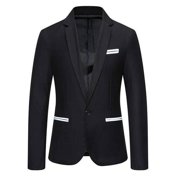 Nmnitkp Blazer High Quality Wrinkle Resistant Fabric Mens Suit Jackets Casual Button Slim Fit Blazers Classic Style Suit Separates Coat Sport Coats with Pockets for Wedding Prom Party
