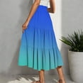 thumbnail image 1 of Nmnitkp Boho Maxi Skirt for Women Summer Floral Smocked High Waisted Skirts with Pockets Vacation A-Line Long Flowy Skirts Blue,2XL, 1 of 7