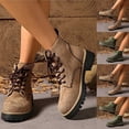thumbnail image 1 of Nmnitkp Boots for Women Fashionable Casual Mid Tube Versatile Lazy Style Round Head Thick Sole Thick Heel Up Boots Brown,36, 1 of 9