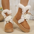 thumbnail image 1 of Nmnitkp Boots for Women Fashionable Casual Suede Integrated Winter Thick Bottom High Top Round Toe With Warm Snow Boots Orange,37, 1 of 9