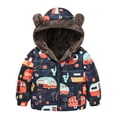 thumbnail image 1 of Nmnitkp Boys Fleece Jacket High quality healthy fabric No formaldehyde and no odor Hoodies Baby Winter Jacket Cute Cartoon Printed Cotton Liner Fleece Hoodie Coat 12Mon-6T, 1 of 9