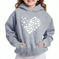 thumbnail image 1 of Nmnitkp Boys Sweatshirts Girls Cute Hoodies Long Sleeve Casual Lightweight Pullover Tops with Pocket Loose Solid Sweatshirt Gray,7 Years, 1 of 4
