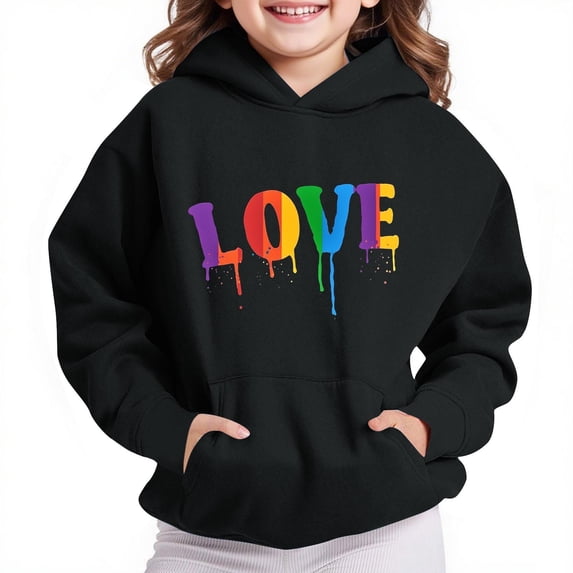 Nmnitkp Boys Sweatshirts High-Quality Fabric Girls Sweatshirt Casual Long Sleeve Hoodies Cute Oversized Fleece Pocket Sweatshirt Tops Black,11 Years