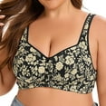thumbnail image 1 of Nmnitkp Bras for Women Comfortable and Breathable Women's Full Figure Front Closure Wirefree Jacquard Back Support Posture Bra Casual Printing Push Up Bra, 1 of 9