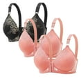 thumbnail image 1 of Nmnitkp Bras for Women Comfortable and Breathable Women's Plus Size Minimizer Unlined Wireless Lace Full Coverage Bras & High Quality Fabric Push Up Bras for Women Pack（1-4PC）, 1 of 2