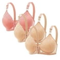 thumbnail image 1 of Nmnitkp Bras for Women Comfortable and Breathable Women's Plus Size Minimizer Unlined Wireless Lace Full Coverage Bras & High Quality Fabric Push Up Bras for Women Pack（1-4PC）, 1 of 2