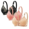 thumbnail image 1 of Nmnitkp Bras for Women Comfortable and Breathable Women's Plus Size Minimizer Unlined Wireless Lace Full Coverage Bras & High Quality Fabric Push Up Bras for Women Pack（1-4PC）, 1 of 2