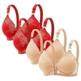 thumbnail image 1 of Nmnitkp Bras for Women Comfortable and Breathable Women's Plus Size Minimizer Unlined Wireless Lace Full Coverage Bras & High Quality Fabric Push Up Bras for Women Pack（1-4PC）, 1 of 2