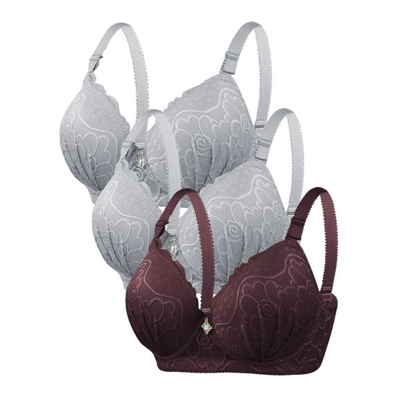Nmnitkp Bras for Women Easy to Clean and Maintain Minimizer Bras for Women Full Coverage Underwire Bras Plus Size Lifting Lace Bra for Heavy Breast & High Quality Fabric Bra Cup C/D(2,3PC)