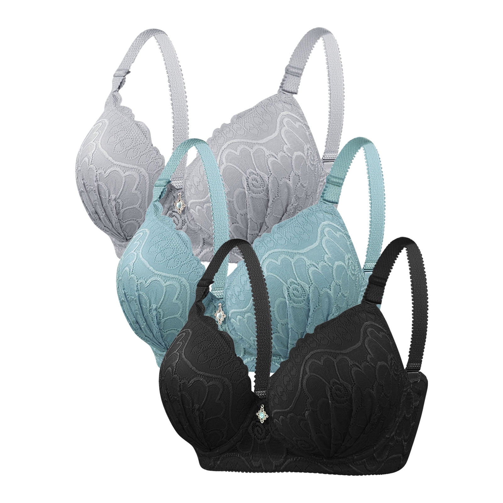 HSIA Minimizer Bra For Women – Full Coverage Underwire, Lace Design, Plus Size Support For Heavy Breasts, Dark Grey, Size 34H