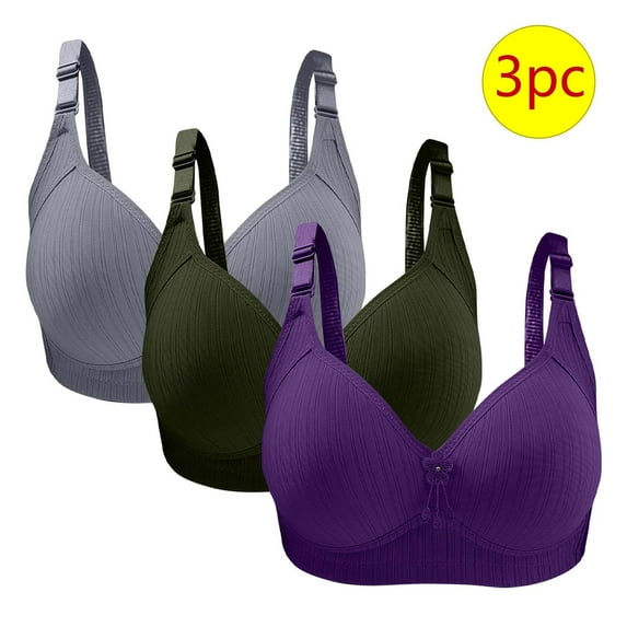 Nmnitkp Bras for Women No Underwire Wireless Comfort Lift Push Up Bralettes for Women with Support and Bra Extender Bra & Soft and Skin Friendly Bras for Women Pack 3PC
