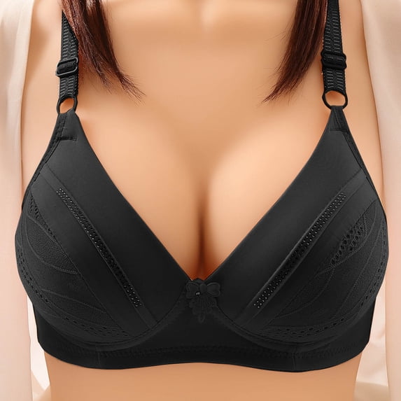 Nmnitkp Bras for Women Pack Soft and Skin Friendly Women's Plus Size Minimizer Unlined Wireless Lace Full Coverage Bras & High Quality Fabric Push Up Bras for Women