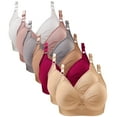 thumbnail image 1 of Nmnitkp Bras for Women Pack Soft and Skin Friendly Women's Plus Size Minimizer Unlined Wireless Lace Full Coverage Bras & High Quality Fabric Push Up Bras for Women 7PC(Plus Size), 1 of 2