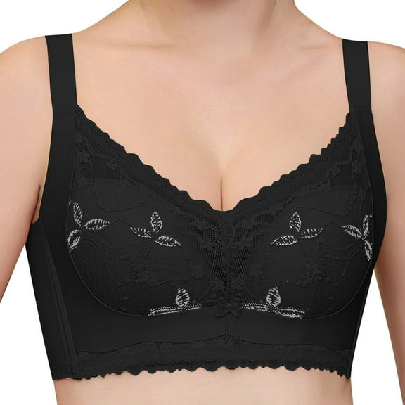 Nmnitkp Bras for Women Pack Soft and Skin Friendly Women's Plus Size Minimizer Unlined Wireless Lace Full Coverage Bras & High Quality Fabric Sexy Push Up Bras for Women