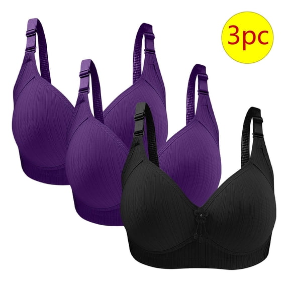 Nmnitkp Bras for Women No Underwire Wireless Comfort Lift Push Up Bralettes for Women with Support and Bra Extender Bra & Soft and Skin Friendly Bras for Women Pack 3PC