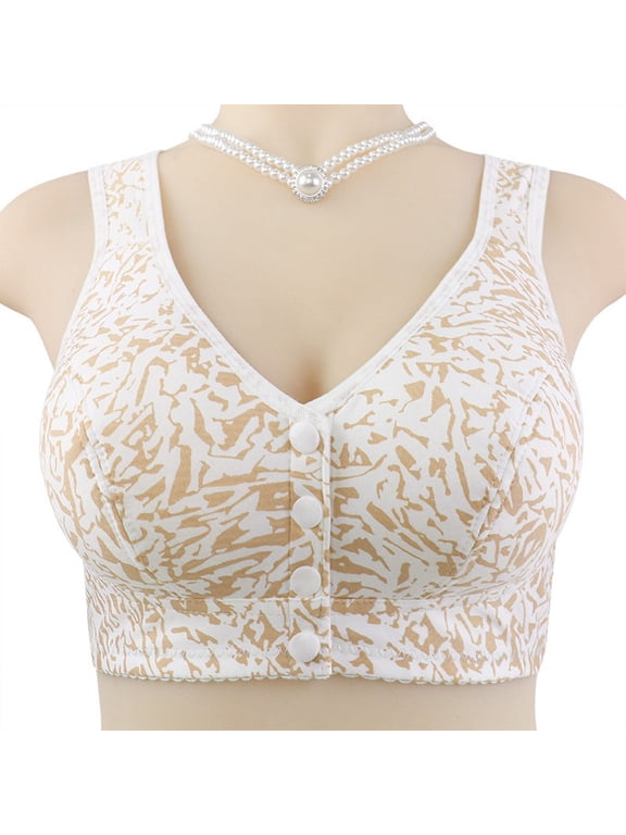 Bras for Women Comfortable and Breathable Women's Front Closure Wirefree Post Surgery Plus Size Back Support Posture Bra Leopard Print