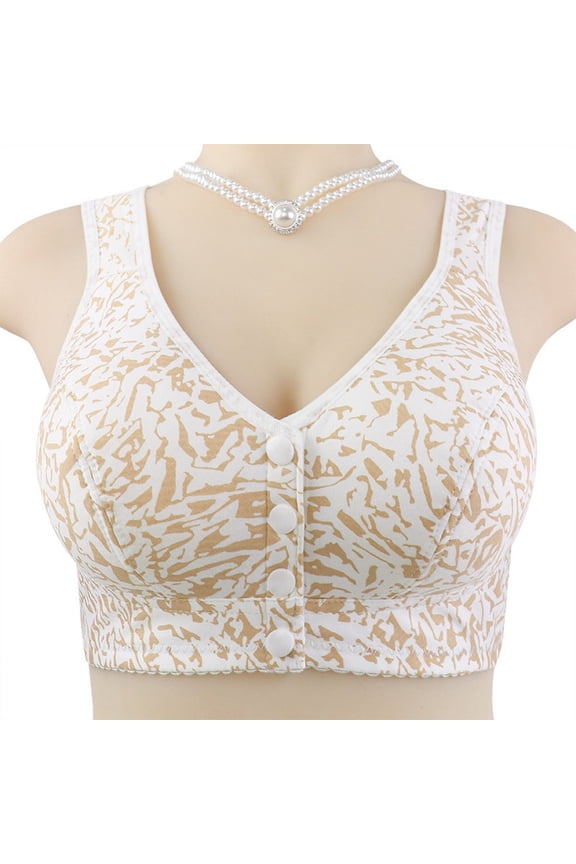 Bras for Women Comfortable and Breathable Women's Front Closure Wirefree Post Surgery Plus Size Back Support Posture Bra Leopard Print