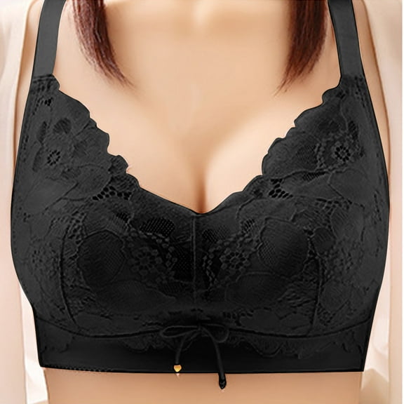 Nmnitkp Bras for Women Straight and Plump Shape Women's Plus Size Full Coverage Sexy Lace Unpadded Underwire Bras Minimizer Everyday Bra