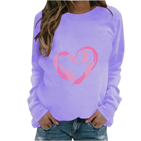 Nmnitkp Breast Cancer Awareness Sweatshirt Women In October We Wear Breast Cancer Print Breast Cancer Survivor Sweatshirt