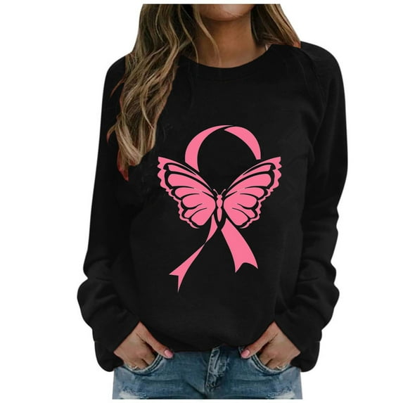 Nmnitkp Breast Cancer Awareness Sweatshirt Women In October We Wear Breast Cancer Print Breast Cancer Survivor Sweatshirt & Soft and Comfortable Breast Cancer Hoodie
