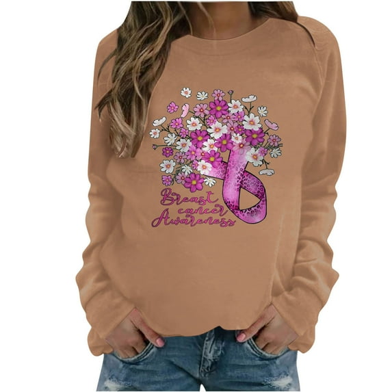 Nmnitkp Breast Cancer Awareness Sweatshirt Women In October We Wear Breast Cancer Print Breast Cancer Survivor Sweatshirt & Soft and Comfortable Breast Cancer Hoodie
