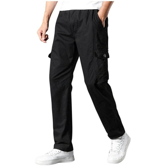 Nmnitkp Cargo Pants for Men Wear-Resistant Sweatpants for Men,Work Pants for Men Casual Joggers Athletic Pants Cotton Loose Straight Sweatpants L