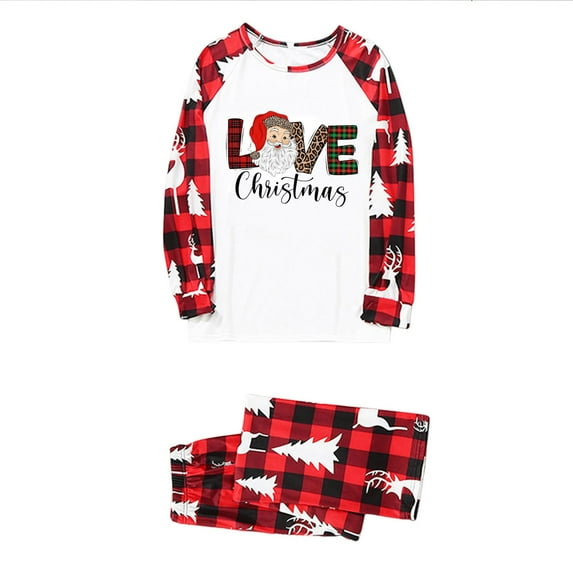 Nmnitkp Christmas Pajamas for Family Add Festive Atmosphere Christmas Family Matching Pajamas Christmas Pjs Holiday Nightwear Sleepwear Sets Long Sleeve Pjs