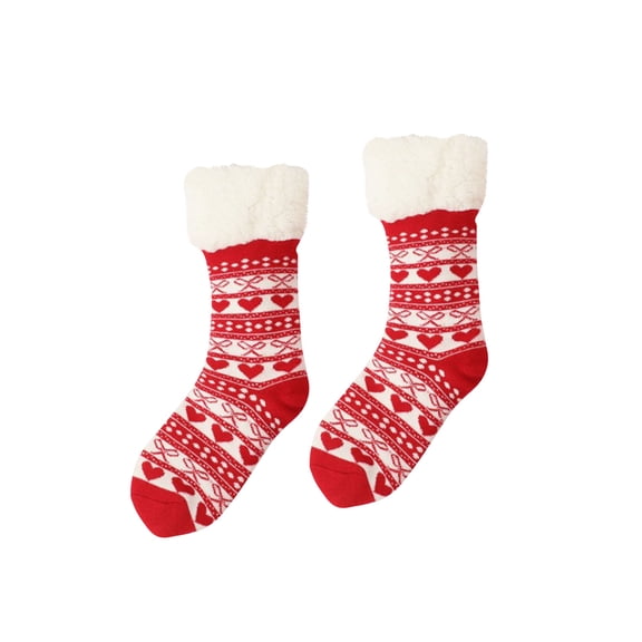 Nmnitkp Christmas Socks Add to the Festive Atmosphere Adult Christmas Holiday Socks Warm Winter Cozy Socks Fuzzy Socks With Plus Size And Anti-Slip Bottom（1/3/5Pairs）