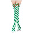 thumbnail image 1 of Nmnitkp Christmas Striped Thigh High Socks Women Long Striped Socks Candy Cane High Stockings with Bow for Women and Girls & Add to the Festive Atmosphere Socks for Women, 1 of 1
