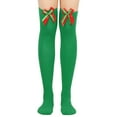 thumbnail image 1 of Nmnitkp Christmas Striped Thigh High Socks Women Long Striped Socks Candy Cane High Stockings with Bow for Women and Girls & Add to the Festive Atmosphere Socks for Women, 1 of 4