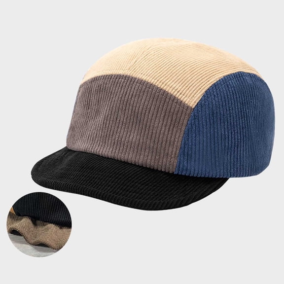 Nmnitkp Corduroy 5 Panel Hat Casual Short Baseball Caps Unstructured Vintage Dad Hats Trucker Snapback Hats Hip Hop Hat Blue